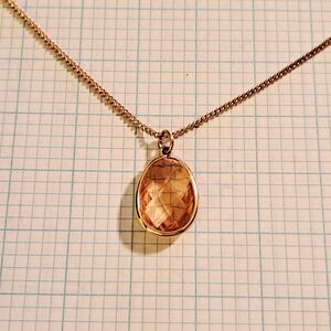 New Elegant Peachy Gem Gold Pendant Necklace